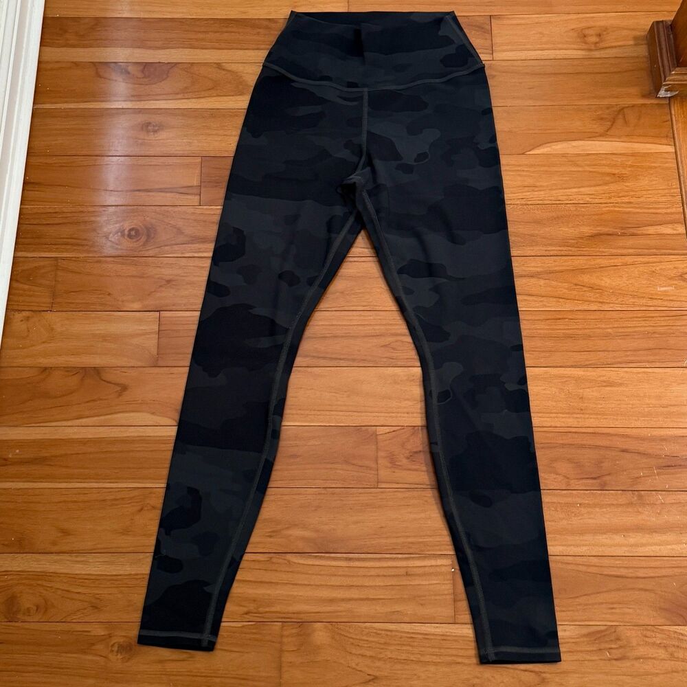 Women Alo Yoga High-Waist Camo Vapor Legging Black Camouflage Size Small Yoga - Picture 3 of 9